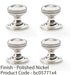 4x SOLID BRASS Classic Ringed Mortice Door Knob Polished Nickel 50mm Diameter 1