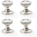 4x SOLID BRASS Classic Ringed Mortice Door Knob Polished Nickel 50mm Diameter