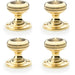 4 PACK SOLID BRASS Classic Ringed Mortice Door Knob Polished Brass 50mm Diameter