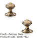 2 PACK SOLID BRASS Classic Reeded Mortice Door Knob Antique Brass 50mm Diameter 1