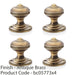 4 PACK SOLID BRASS Classic Reeded Mortice Door Knob Antique Brass 50mm Diameter 1