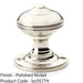 SOLID BRASS Classic Reeded Mortice Door Knob - Polished Nickel 50mm Diameter 1