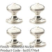 4x SOLID BRASS Classic Reeded Mortice Door Knob Polished Nickel 50mm Diameter 1