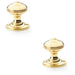 2 PACK SOLID BRASS Classic Reeded Mortice Door Knob Polished Brass 50mm Diameter