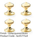 4 PACK SOLID BRASS Classic Reeded Mortice Door Knob Polished Brass 50mm Diameter 1