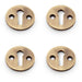 4 PACK Round Standard Lock Profile Escutcheon Antique Brass Door Key Plate