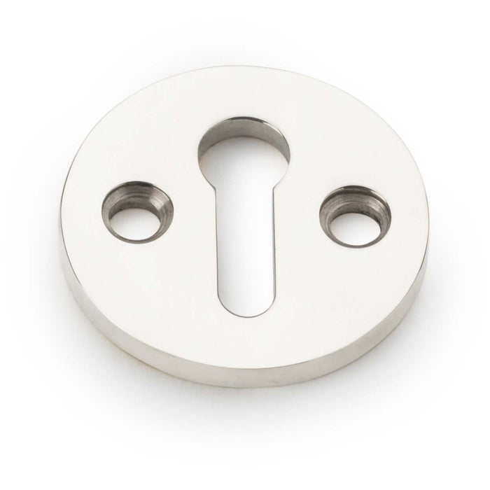 Round Standard Lock Profile Escutcheon - Polished Nickel Door Key Plate