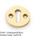 Round Standard Lock Profile Escutcheon - Unlaquered Brass Door Key Plate 1