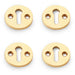 4 PACK Round Standard Lock Profile Escutcheon Unlaquered Brass Door Key Plate