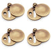 4 PACK Round Standard Lock Profile Escutcheon & Smooth Swing Cover Antique Brass