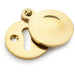 Round Standard Lock Profile Escutcheon & Smooth Swing Cover - Unlaquered Brass