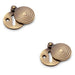 2 PACK Round Standard Lock Profile Escutcheon & Ringed Swing Cover Antique Brass