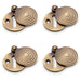 4 PACK Round Standard Lock Profile Escutcheon & Ringed Swing Cover Antique Brass