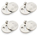 4 PACK Round Standard Lock Profile Escutche& Ringed Swing Cover Polished Nickel