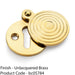 Round Standard Lock Profile Escutcheon & Ringed Swing Cover - Unlaquered Brass 1