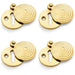 4 PACK Round Standard Lock Profile Escutche& Ringed Swing Cover Unlaquered Brass