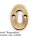 Oval Standard Lock Profile Escutcheon - Antique Brass Door Key Plate 1