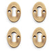 4 PACK Oval Standard Lock Profile Escutcheon Antique Brass Door Key Plate