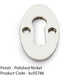 Oval Standard Lock Profile Escutcheon - Polished Nickel Door Key Plate 1