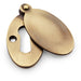 Oval Standard Lock Profile Escutcheon & Smooth Swing Cover - Antique Brass