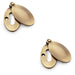 2 PACK Oval Standard Lock Profile Escutcheon & Smooth Swing Cover Antique Brass