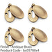 4 PACK Oval Standard Lock Profile Escutcheon & Smooth Swing Cover Antique Brass 1