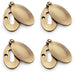 4 PACK Oval Standard Lock Profile Escutcheon & Smooth Swing Cover Antique Brass