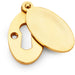 Oval Standard Lock Profile Escutcheon Smooth Swing Cover - Unlaquered Brass