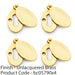 4 PACK Oval Standard Lock Profile Escutcheon Smooth Swing Cover Unlaquered Brass 1