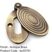 Oval Standard Lock Profile Escutcheon & Ringed Swing Cover - Antique Brass 1