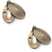 2 PACK Oval Standard Lock Profile Escutcheon & Ringed Swing Cover Antique Brass