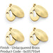 4 PACK Oval Standard Lock Profile Escutcheon Ringed Swing Cover Unlaquered Brass 1