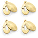 4 PACK Oval Standard Lock Profile Escutcheon Ringed Swing Cover Unlaquered Brass