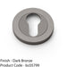 Screwless Round EURO Profile Escutcheon - Dark Bronze 50mm Door Key Plate 1