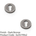 2 PACK Screwless Round EURO Profile Escutcheon Dark Bronze 50mm Door Key Plate 1