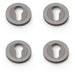 4 PACK Screwless Round EURO Profile Escutcheon Dark Bronze 50mm Door Key Plate