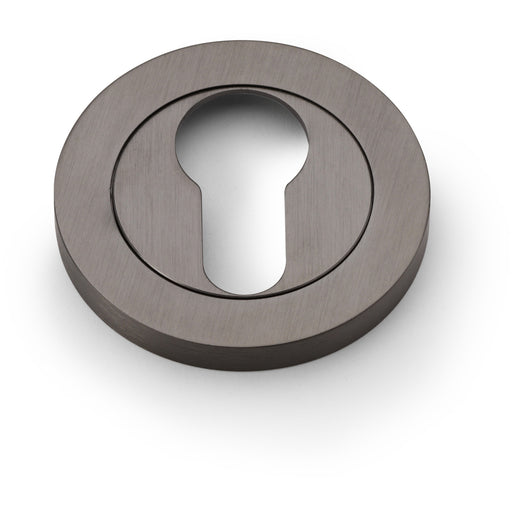 Screwless Round EURO Profile Escutcheon - Dark Bronze PVD 50mm Door Key Plate