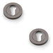 2x Screwless Round EURO Profile Escutcheon Dark Bronze PVD 50mm Door Key Plate