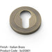 Screwless Round EURO Profile Escutcheon - Italian Brass 50mm Door Key Plate 1