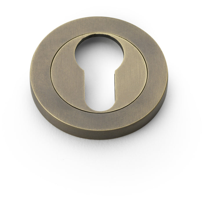 Screwless Round EURO Profile Escutcheon - Italian Brass 50mm Door Key Plate