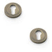 2 PACK Screwless Round EURO Profile Escutcheon Italian Brass 50mm Door Key Plate