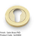 Screwless Round EURO Profile Escutcheon - Satin Brass PVD 50mm Door Key Plate 1