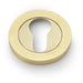 Screwless Round EURO Profile Escutcheon - Satin Brass PVD 50mm Door Key Plate