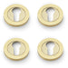 4x Screwless Round EURO Profile Escutcheon Satin Brass PVD 50mm Door Key Plate