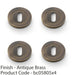 4 PACK Screwless Round Profile Escutcheon Antique Brass 50mm Lock Key Plate 1