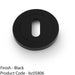 Screwless Round Standard Profile Escutcheon - Matt Black 50mm Lock Key Plate 1