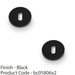 2x Screwless Round Standard Profile Escutcheon Matt Black 50mm Lock Key Plate 1