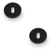 2x Screwless Round Standard Profile Escutcheon Matt Black 50mm Lock Key Plate