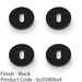 4x Screwless Round Standard Profile Escutcheon Matt Black 50mm Lock Key Plate 1