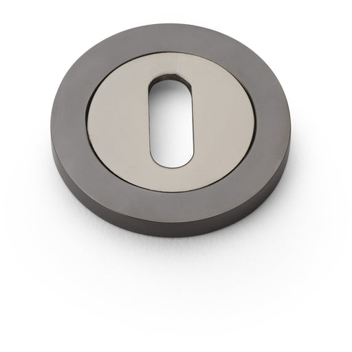 Screwless Round Standard Profile Escutcheon - Dark Bronze 50mm Lock Key Plate